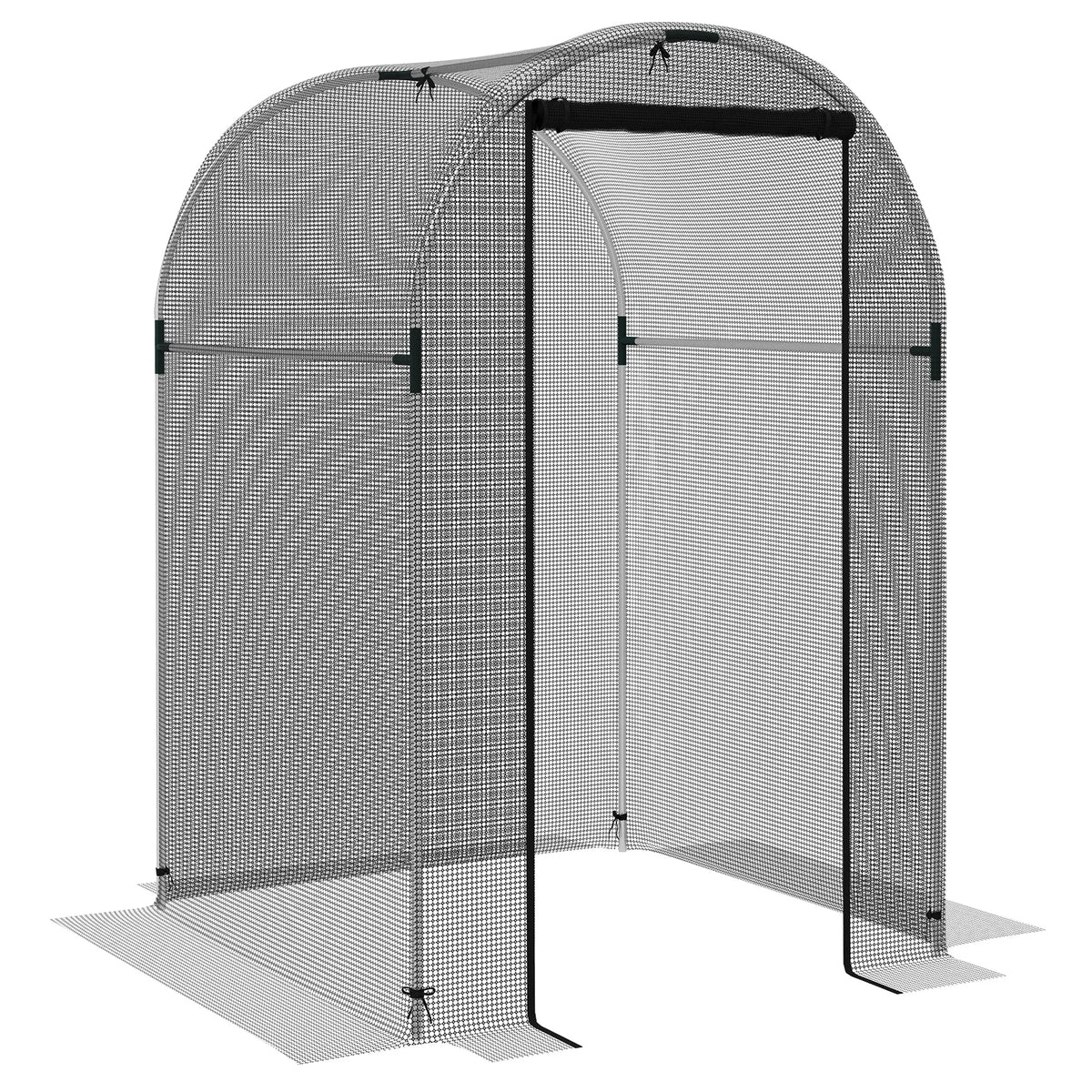 Fruit Cage, Plant Protection Tent with Zippered Door, 1.2 x 1.2 x 1.9m, Black