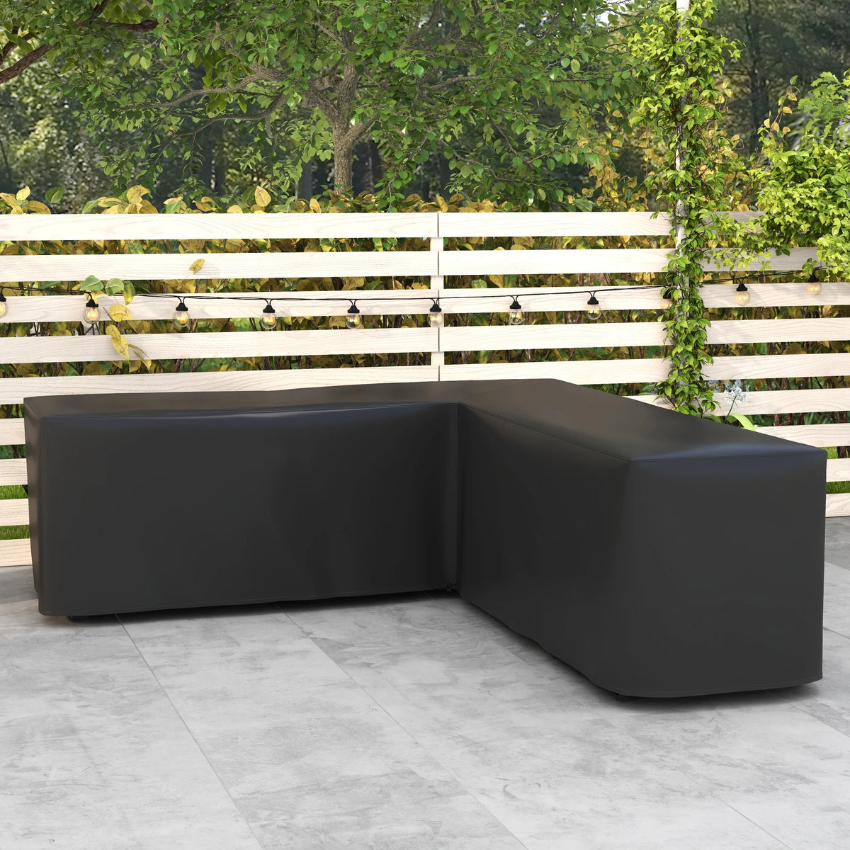 L-Shaped Garden Furniture Cover, Oxford Fabric Corner Sofa Cover, 250 x 250 x 79cm