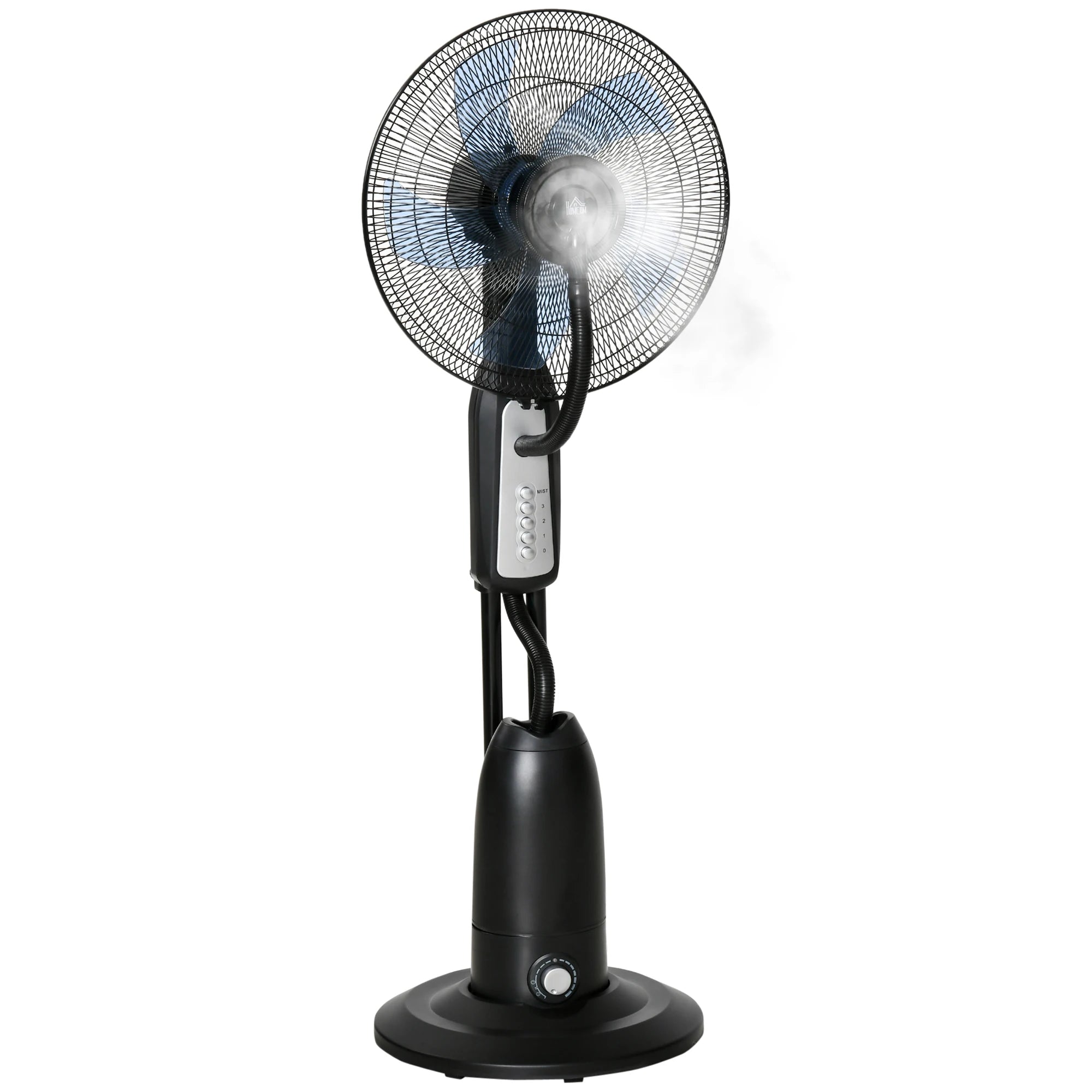 18 Inch Pedestal Misting Fan 90W 2.8L Water Tank 3 Speeds 70° Oscillation 10° Tilt with Wheels for Home Black