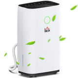 16L Per Day Portable Quiet Dehumidifier 4L Tank 3 Modes 24hr Timer Child Lock LED Display for Home White
