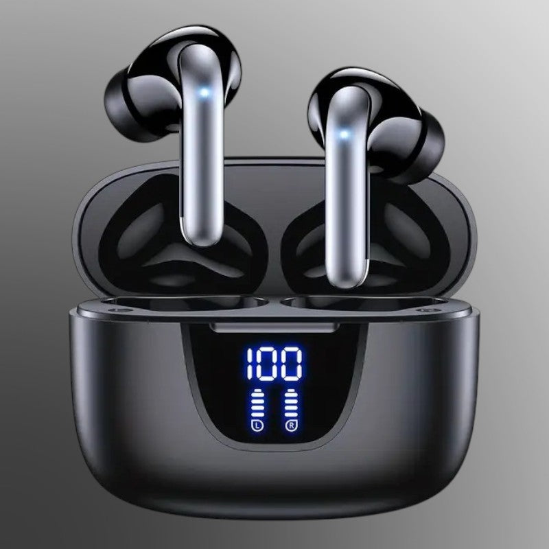 Wireless In-Ear Headphones with 13mm Drivers – Stereo Sound, Ultra-Long Playtime, Type-C Fast Charging Case, Built-in Mic for Gaming, Sports, Business & Music – Compatible with iPhone & Android