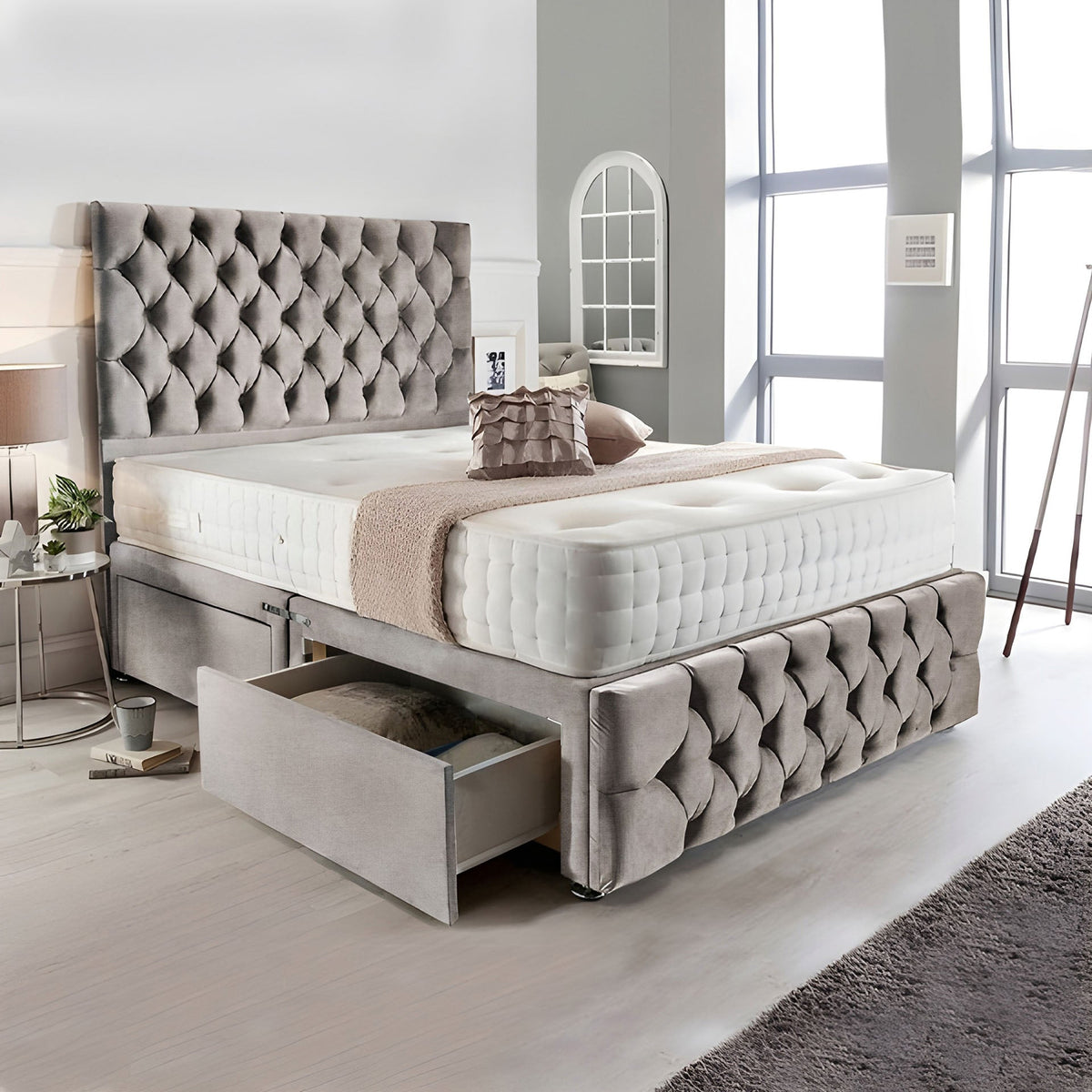 Complete Divan Bed with Matching Headboard & Footboard – Soufflé Dream Pillow Top Mattress