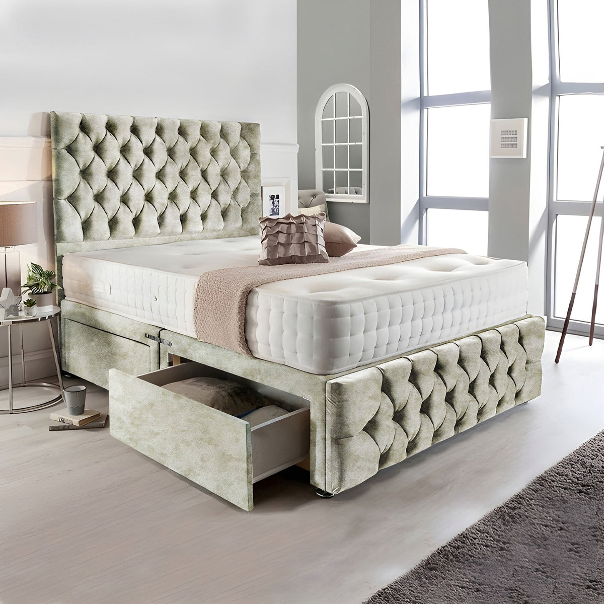 Complete Divan Bed with Matching Headboard & Footboard – Soufflé Dream Pillow Top Mattress