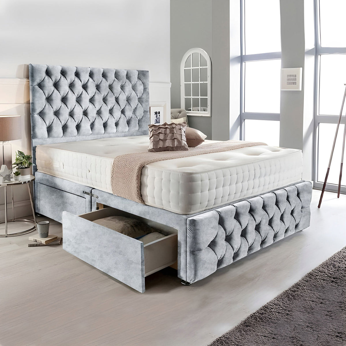 Complete Divan Bed with Matching Headboard & Footboard – Soufflé Dream Pillow Top Mattress