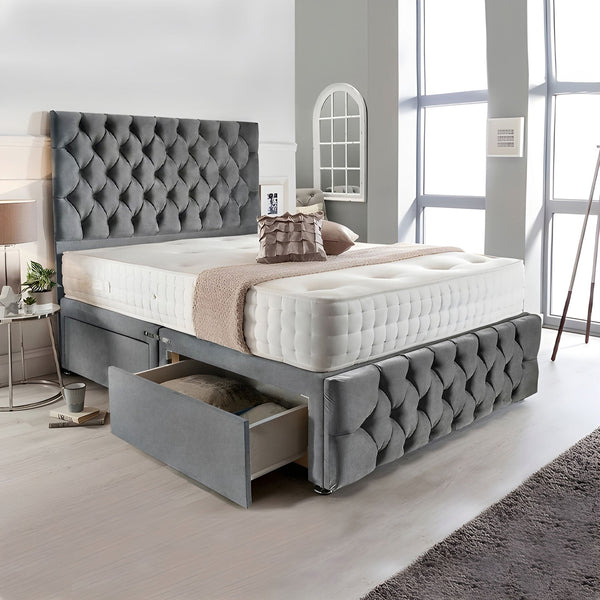 Complete Divan Bed with Matching Headboard & Footboard – Soufflé Dream Pillow Top Mattress