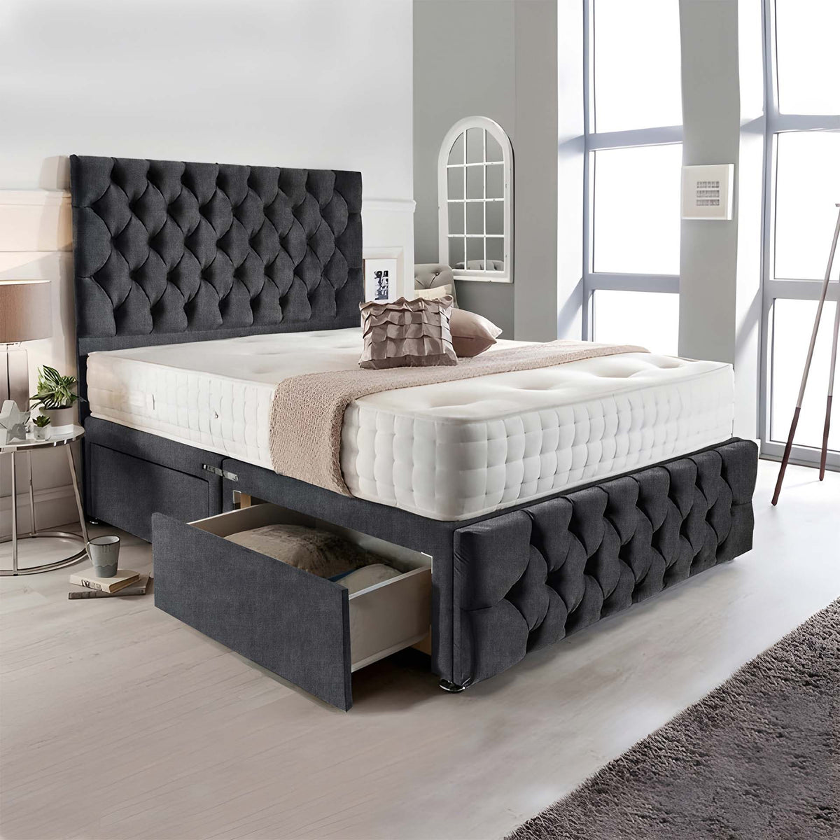 Complete Divan Bed with Matching Headboard & Footboard – Soufflé Dream Pillow Top Mattress