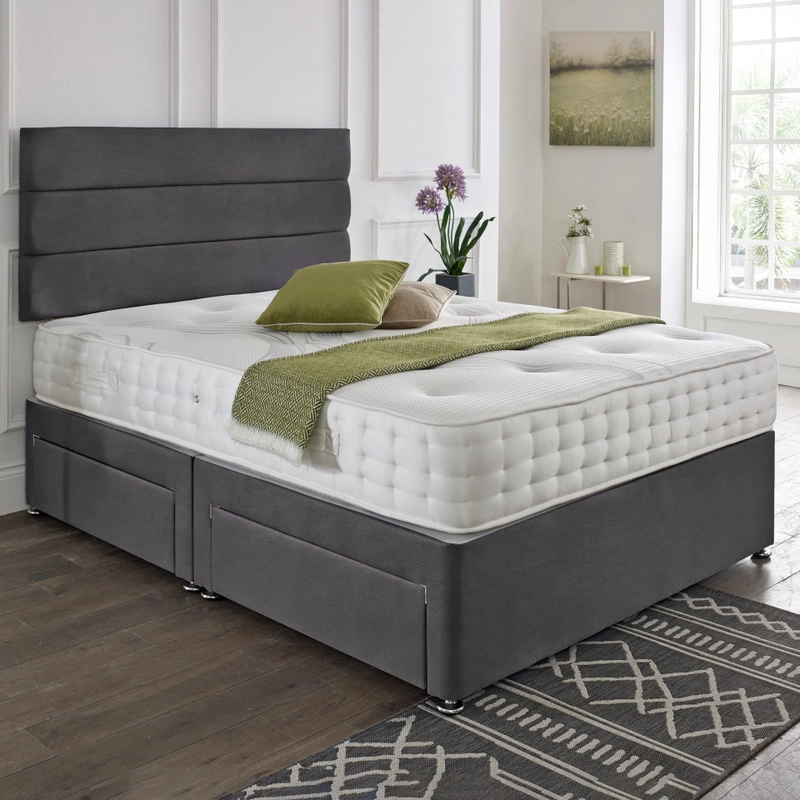 Modern Divan Bed with Matching Headboard – With Soufflé Dream Pillow Top Mattress