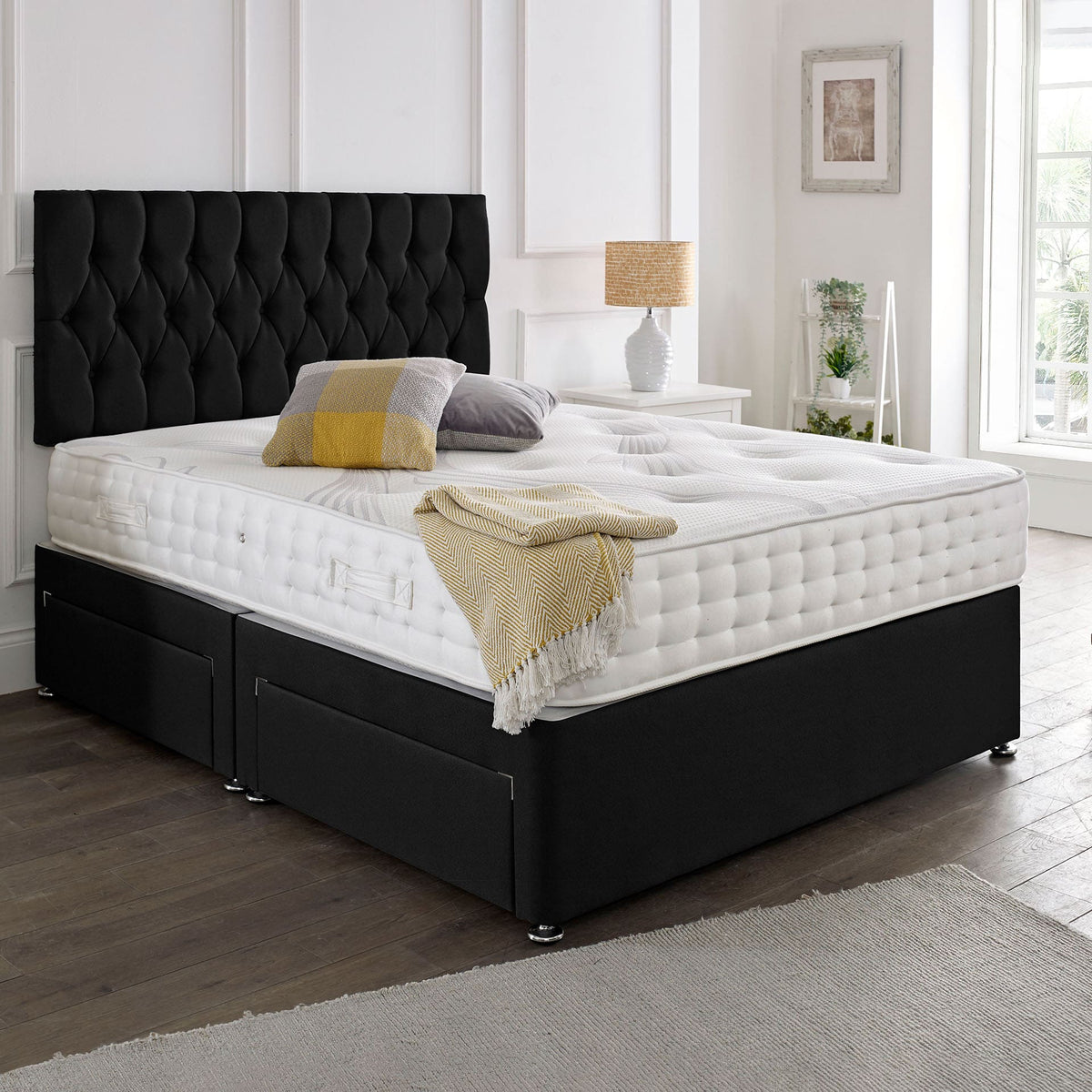 Classic Upholstered Bed Frame with Deluxe Foam