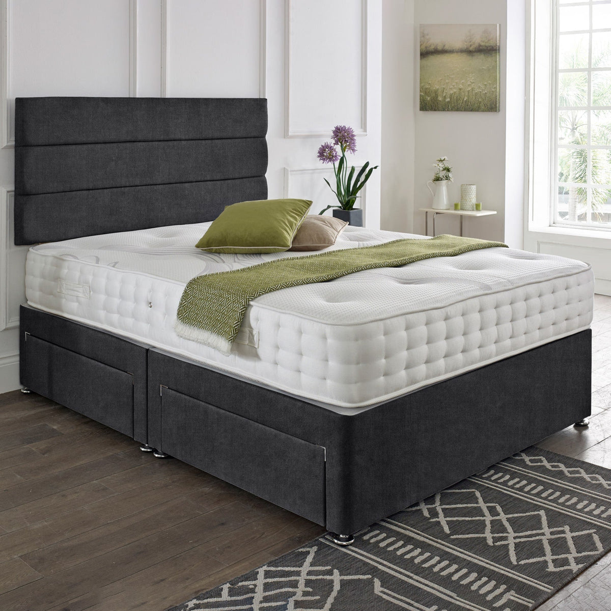 Modern Divan Bed with Matching Headboard – With Soufflé Dream Pillow Top Mattress