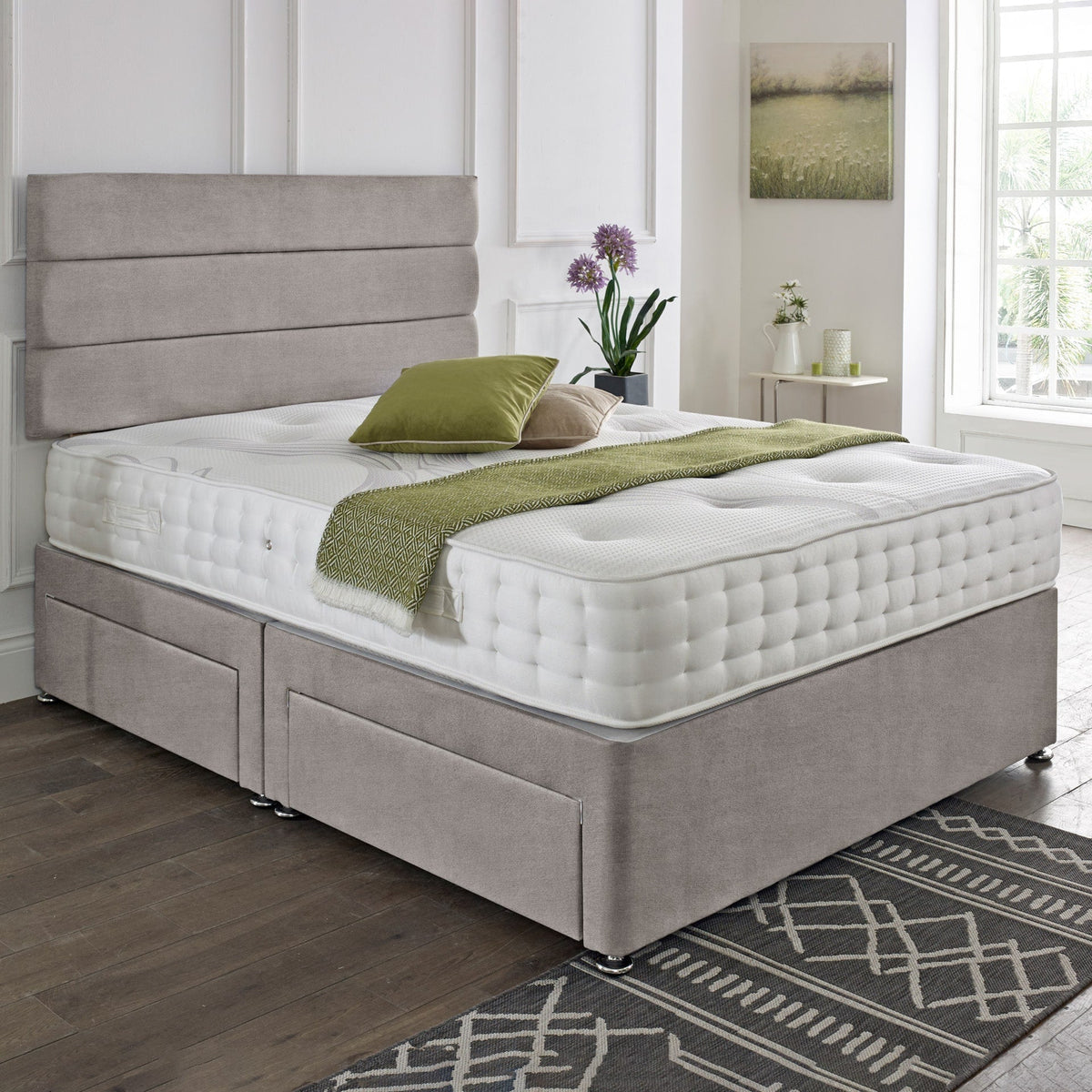 Modern Divan Bed with Matching Headboard – With Soufflé Dream Pillow Top Mattress