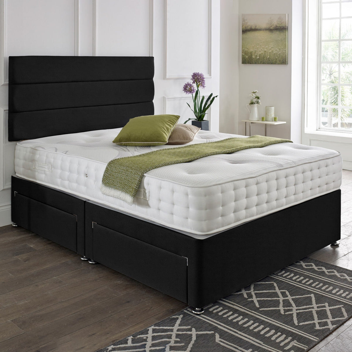 Modern Divan Bed with Matching Headboard – With Soufflé Dream Pillow Top Mattress