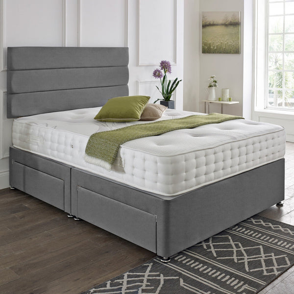 Modern Divan Bed with Matching Headboard – With Soufflé Dream Pillow Top Mattress