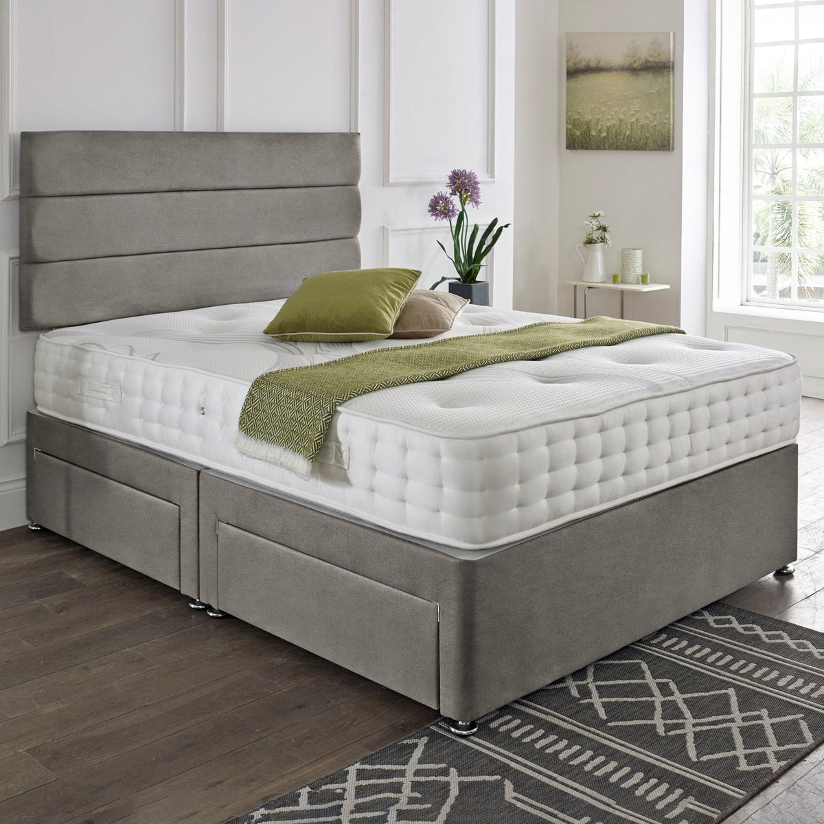 Modern Divan Bed with Matching Headboard – With Soufflé Dream Pillow Top Mattress