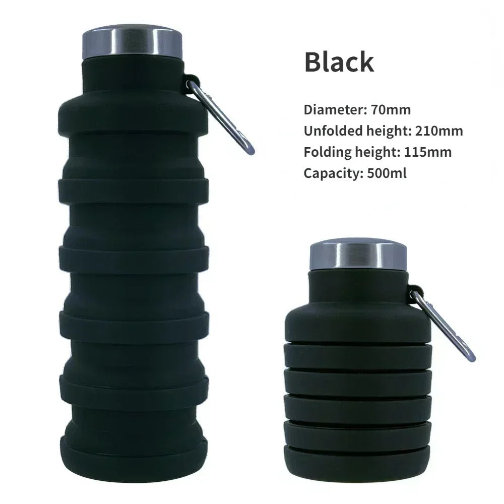 Portable Collapsible Silicone Water Bottle – Retractable Folding Sports & Travel Bottle, Reusable Coffee Cup